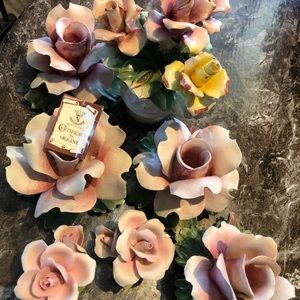 Capodimonte porcelain flower set